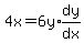 4x+=6y%2Aexpr%28dy%2Fdx%29
