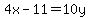 4x+-+11+=+10y