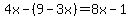 4x-%289-3x%29=8x-1