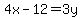 4x-12=3y