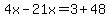 4x-21x=3%2B48