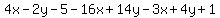 4x-2y-5-16x%2B14y-3x%2B4y%2B1