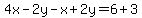 4x-2y-x%2B2y=6%2B3