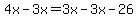 4x-3x=3x-3x-26