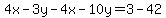 4x-3y-4x-10y=3-42