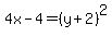 4x-4=%28y%2B2%29%5E2