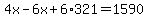 4x-6x%2B6%2A321=1590