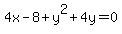4x-8%2By%5E2%2B4y=0+