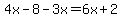 4x-8-3x=6x%2B2