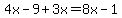 4x-9%2B3x=8x-1