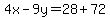 4x-9y=28%2B72
