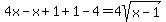 4x-x%2B1%2B1-4=4sqrt%28x-1%29