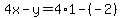 4x-y=4%2A1-%28-2%29