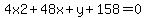 4x2%2B48x%2By%2B158=0