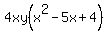 4xy%28x%5E2-5x%2B4%29
