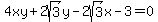 4xy%2B2sqrt%283%29y-2sqrt%283%29x-3=0