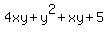 4xy%2By%5E2%2Bxy%2B5
