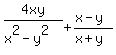 4xy%2F%28x%5E2-y%5E2%29+%2B+%28x-y%29%2F%28x%2By%29