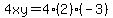 4xy=4%282%29%28-3%29