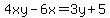 4xy-6x=3y%2B5