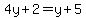 4y%2B2=y%2B5