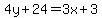 4y%2B24=3x%2B3