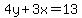 4y%2B3x=13