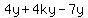 4y%2B4ky-7y