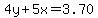 4y%2B5x=3.70