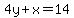 4y%2Bx=14