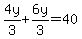 4y%2F3%2B6y%2F3=40