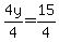 4y%2F4=15%2F4
