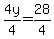 4y%2F4=28%2F4