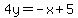 4y=-x%2B5