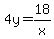 4y=18%2Fx