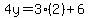 4y=3%282%29%2B6