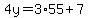 4y=3%2A55%2B7