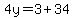 4y=3%2B34