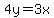 4y=3x