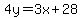 4y=3x%2B+28
