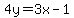 4y=3x-1