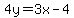 4y=3x-4