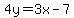 4y=3x-7