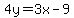 4y=3x-9