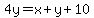 4y=x%2By%2B10