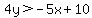 4y%3E-5x%2B10