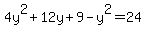 4y%5E2%2B12y%2B9-y%5E2=24
