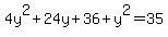 4y%5E2%2B24y%2B36%2By%5E2=35