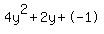 4y%5E2%2B2y%2B-1