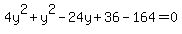 4y%5E2%2By%5E2-24y%2B36-164=0